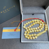 White Baltic Amber Misbaha Tasbih Islamic Prayer Beads 10.5mm 36.5g