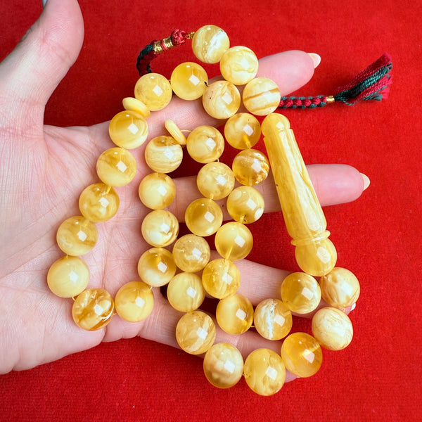 WHITE AMBER MISBAHA 14mm 63.8g