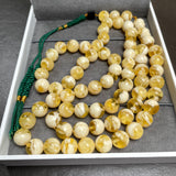 Handmade Honey White Amber Misbaha | 10.8mm | 49.5g | 66 beads