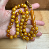 Handmade Antiq Amber Misbaha Tasbih Islamic Prayer Beads 10.4mm 36.5g