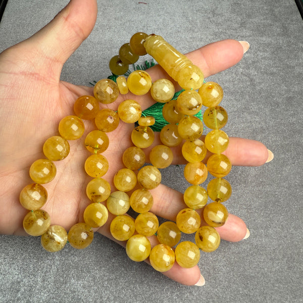 YELLOW AMBER MISBAHA 13mm 68.5g