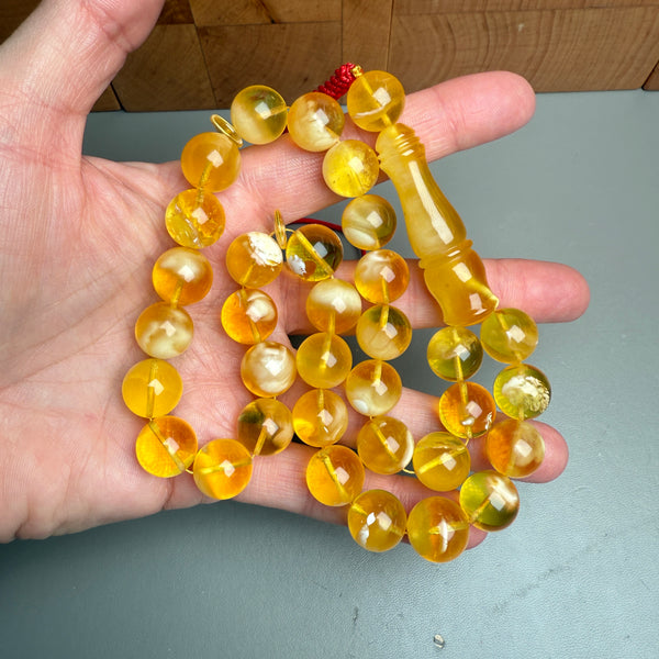 Luxury Natural Baltic Amber Tasbih Misbaha تسبيح Islamic 12.7mm 46.9g