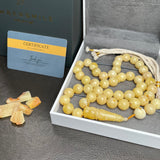 Natural Amber Misbaha Tasbih 45 Prayer Beads 12mm 53.5g