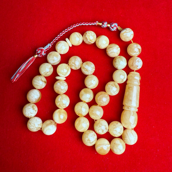 WHITE AMBER MISBAHA 13mm 52.2g