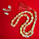 Premium Handmade Yellow Transparent Amber Tasbih Misbaha Islamic Prayer Beads 11mm x 16mm 53g
