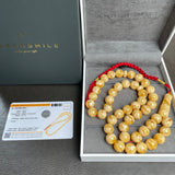 Handmade Honey Amber Misbaha 12mm 49,32g 45 beads LAB certificate