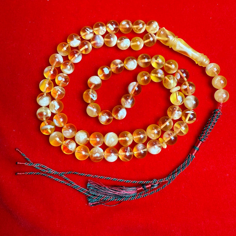 *EXCLUSIVE HONEY WHITE AMBER MISBAHA 10.1mm 45g