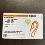 Handmade Antiq Amber Misbaha 11mm 38.52g 45 beads LAB certificate