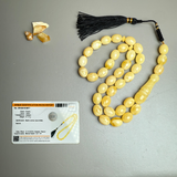 Handmade Natural Baltic Amber Misbaha Islamic Prayer Beads 11mm x 13mm 41.2g