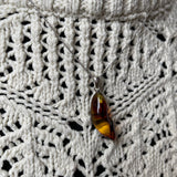 Natural Amber Pendant 925 Sterling Silver Made in Eu Baltic Gemstone 2g Gift