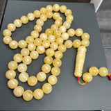 Honey White Amber Misbaha 66 Beads 10mm 43g