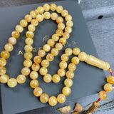 Natural Amber Misbaha Tasbih 66 Prayer Beads 10.4mm 47.5g