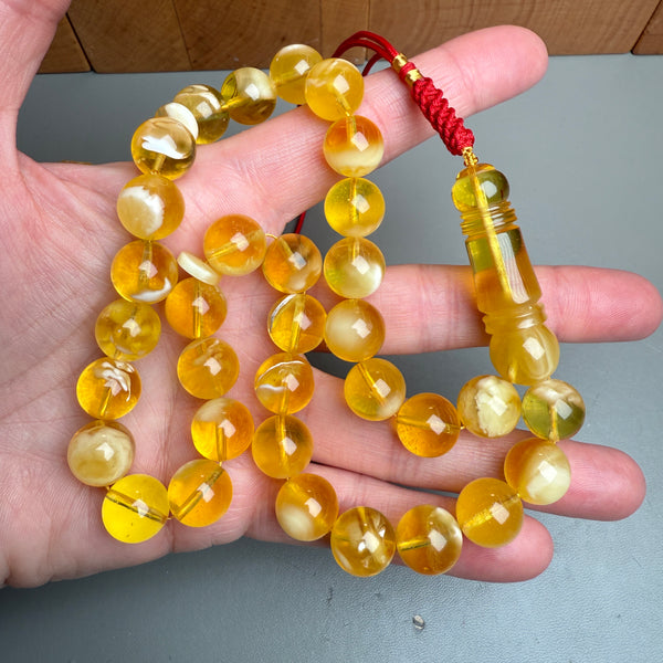 Rare Luxury Amber Islamic Tasbih Misbaha مسبحة   Prayer Beads 12mm 37.3g