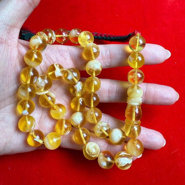 *EXCLUSIVE HONEY WHITE AMBER MISBAHA 11.7mm 38.2g