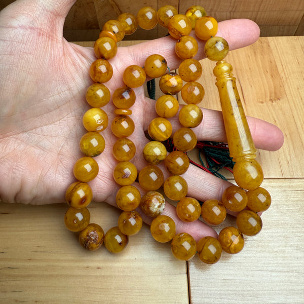 Handmade Antiq Amber Misbaha Tasbih Islamic Prayer Beads 12mm 58.5g