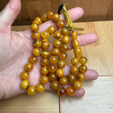 Handmade Antiq Amber Misbaha Tasbih Islamic Prayer Beads 10.9mm 37.5g