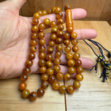 Handmade Antiq Amber Misbaha Tasbih Islamic Prayer Beads 9.6mm 37.5g