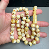 Oreo White Amber Tasbih Misbaha Islamic Prayer Beads 11mm 42.7g