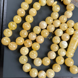 Honey White Amber Misbaha 59 Beads 13mm 84.9g LAB certificate