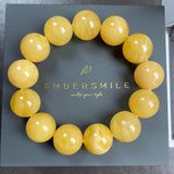 YELLOW AMBER BRACELET 15,4mm 24,9g Lab certificate