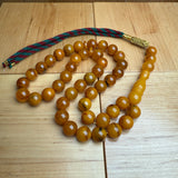 Handmade Antiq Amber Misbaha Tasbih Islamic Prayer Beads 9.8mm 36.5g