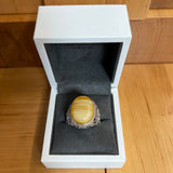 Baltic Amber Men’s Ring – 925 Sterling Silver, Handmade, Adjustable Size