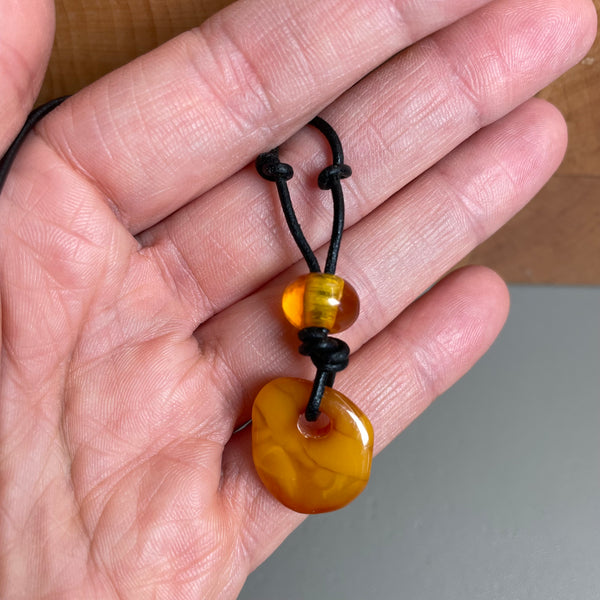Vintage Natural Amber Pendant Made in EU Baltic Gemstone 2.5g Gift
