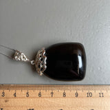 Natural Amber Pendant 925 Sterling Silver Made in Eu Baltic Gemstone 19g