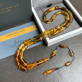 مسبحة إسلامية بلون العنبر العسلي، 6.5 × 14 مم، 16.1 غرام