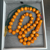 Handmade Antiq Amber Misbaha 11mm 38.52g 45 beads LAB certificate