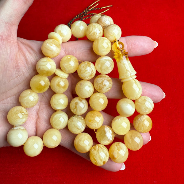 WHITE AMBER MISBAHA 14.2mm 65g