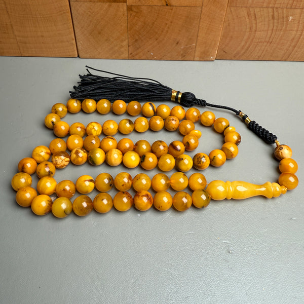 Handmade Antiq Amber Misbaha Tasbih Islamic Prayer Beads 8.8mm 29g