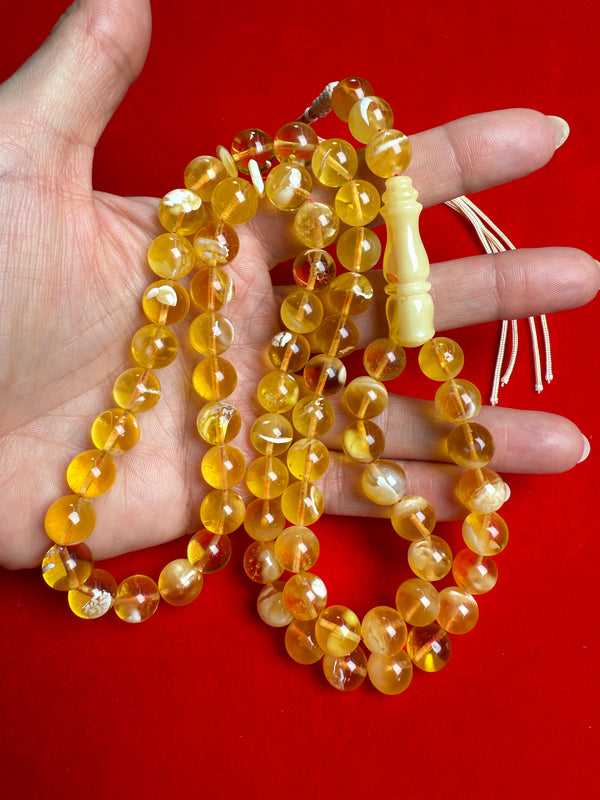 *EXCLUSIVE HONEY WHITE AMBER MISBAHA 10mm 43.5g