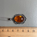 Natural Amber Pendant 925 Sterling Silver Made in Eu Baltic Gemstone 6g