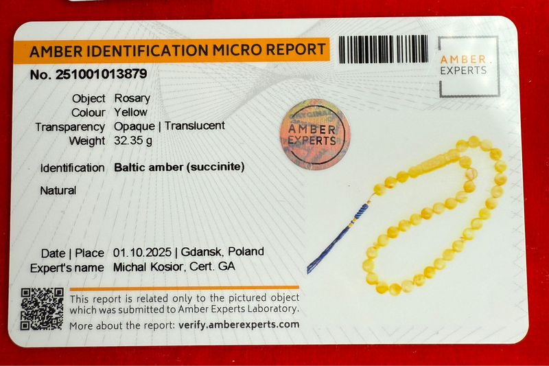 *EXCLUSIVE HONEY WHITE AMBER MISBAHA 11mm 32.5g