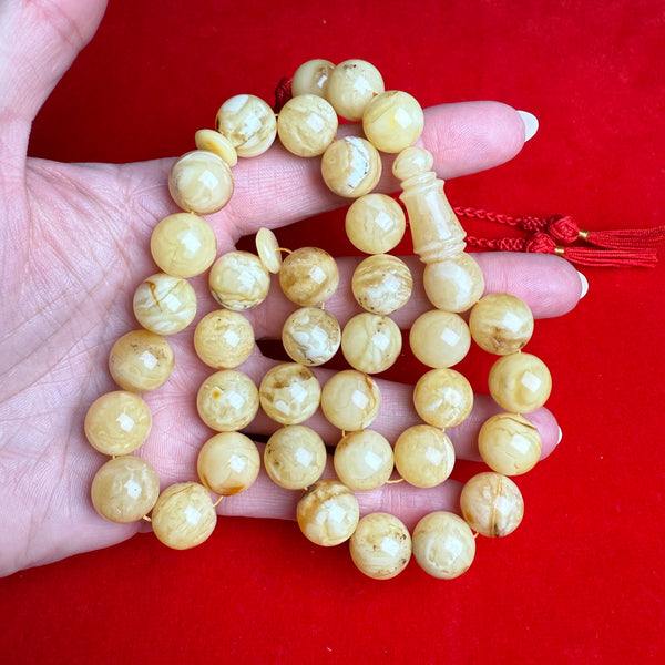 WHITE AMBER MISBAHA 13mm 50.3g
