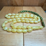 Handmade Y/W Amber Misbaha Tasbih Islamic Prayer Beads 11x16mm 61.5g