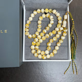 Handmade Honey White Amber Misbaha | 10.6mm | 48.5g | 66 beads