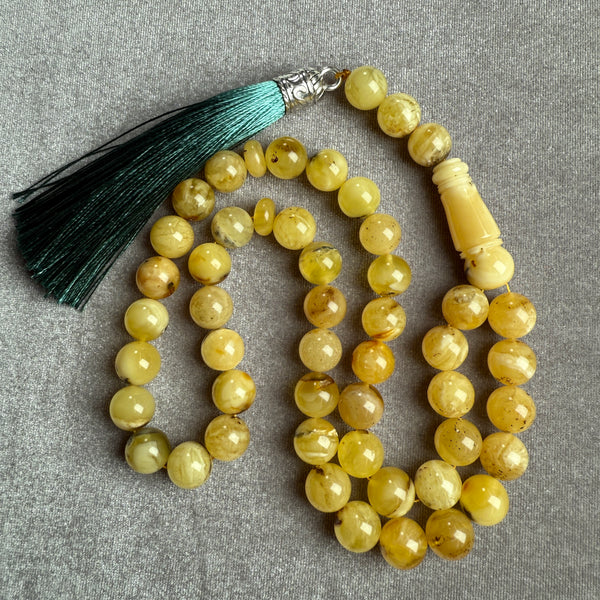 Handmade Islamic Rosary 10.1mm 36.5g Amber Misbaha سبحان الله تسبيح