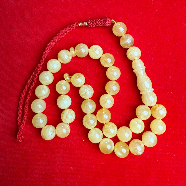 YELLOW AMBER MISBAHA 12.3mm 41.7g