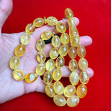 Premium Handmade Yellow Transparent Amber Tasbih Misbaha Islamic Prayer Beads 12mm x 16mm  57.3g