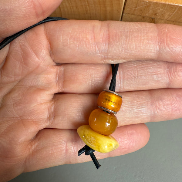 Vintage Natural Amber Pendant Authentic Baltic Gemstone 3.5g Gift