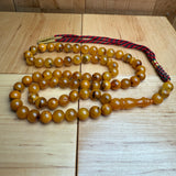 Handmade Antiq Amber Misbaha Tasbih Islamic Prayer Beads 8.3mm 27g