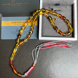 مسبحة إسلامية بلون العنبر العسلي، 7.5 × 11 مم، 17.7 غرام