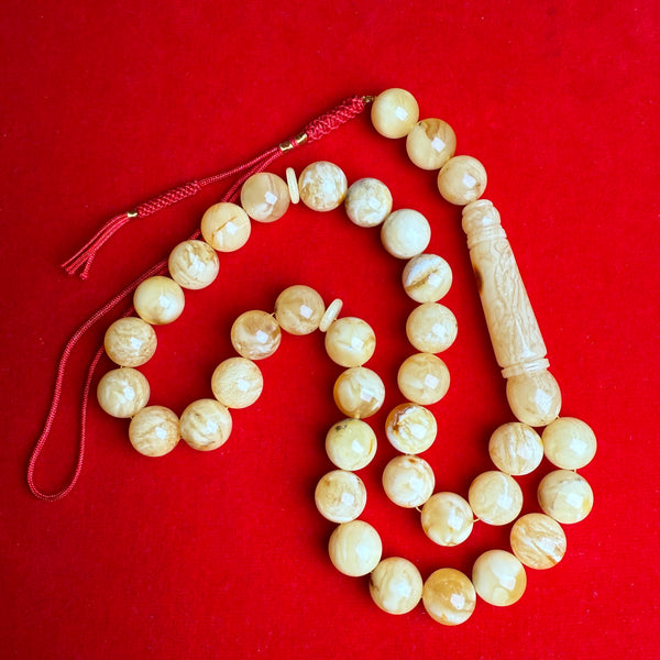 WHITE AMBER MISBAHA 13.6mm 59.3G