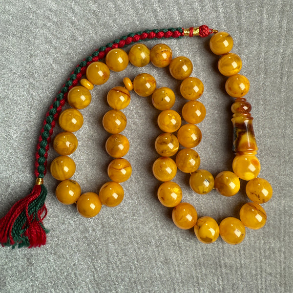 ANTIQ OLD  AMBER MISBAHA 12.5mm 44.7g