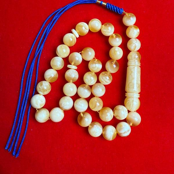 *EXCLUSIVE HONEY WHITE AMBER MISBAHA 11mm 32.5g