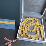 Natural Amber Misbaha Tasbih 66 Prayer Beads 11mm 62.5g