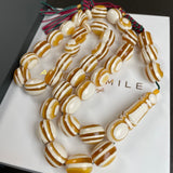 Handmade Honey White Amber Misbaha 12x15mm 65.70g 33 beads LAB certificate