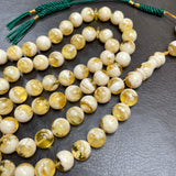 Handmade Honey White Amber Misbaha | 10.8mm | 49.5g | 66 beads